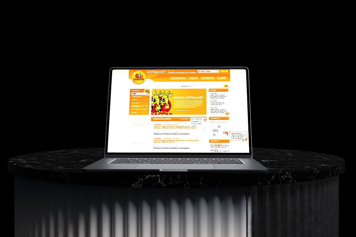 Extranet Giraffas — Home da extranet